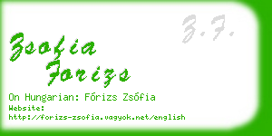 zsofia forizs business card
