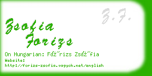 zsofia forizs business card